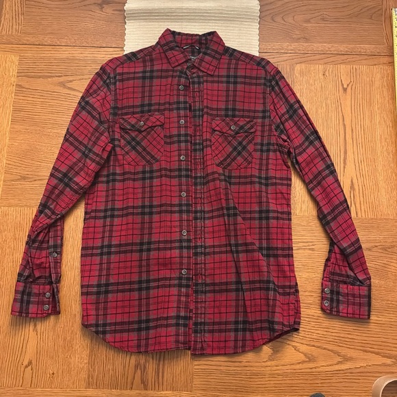 The Original Black Brown Brand Denim Series Fleece button down men’s small - Picture 1 of 7